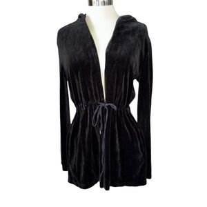 Talbots jacket drawstring/fitted waist long sleeves hooded side pockets Sz Med